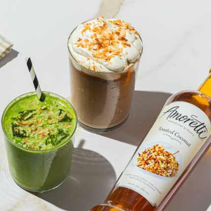 Toasted Coconut Horchata Latte & Matcha Latte