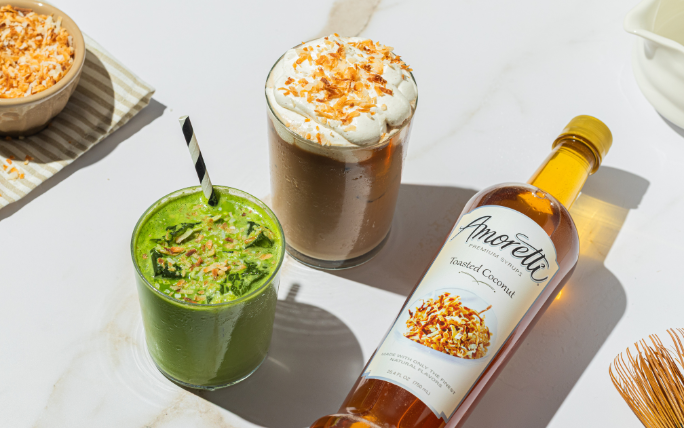 Toasted Coconut Horchata Latte & Matcha Latte
