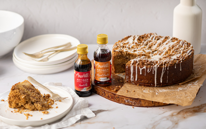 Apple Cinnamon Coffee Cake with Maple Glaze — Amoretti