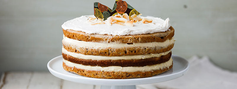 Hummingbird Cake on pedestal