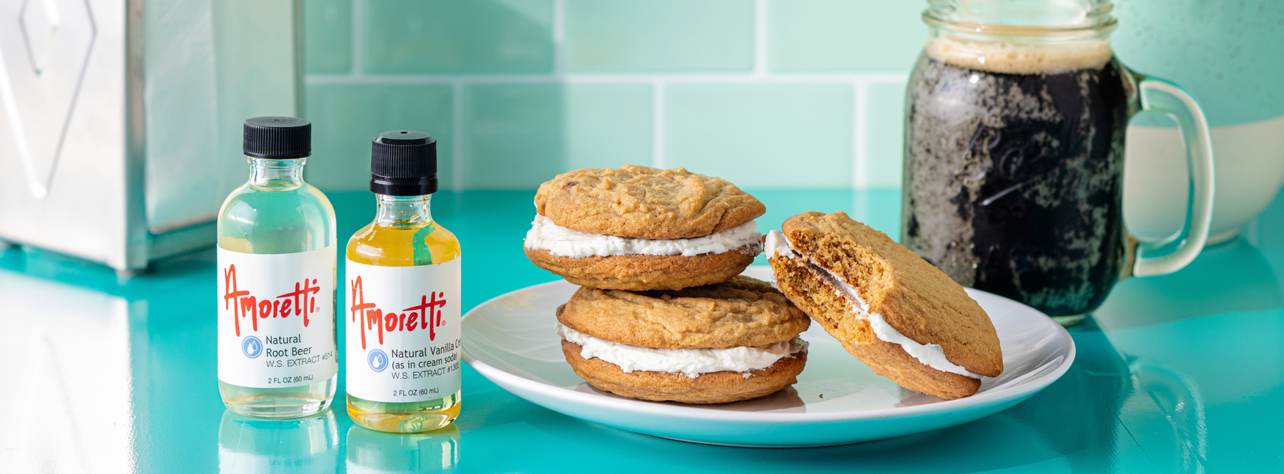 Root Beer Float Sandwich Cookies