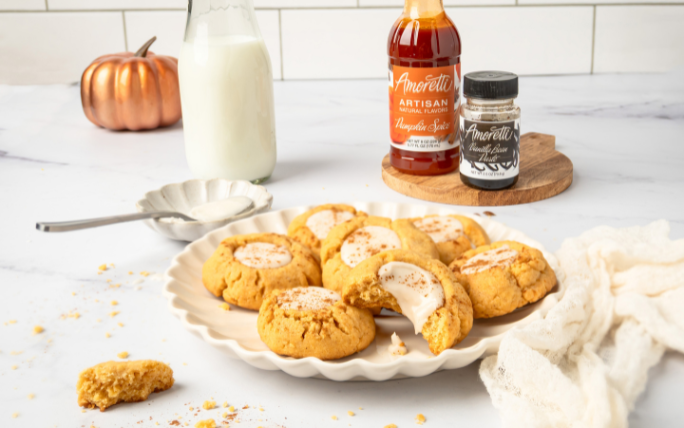 Vanilla Bean Pumpkin Thumbprint Cookies