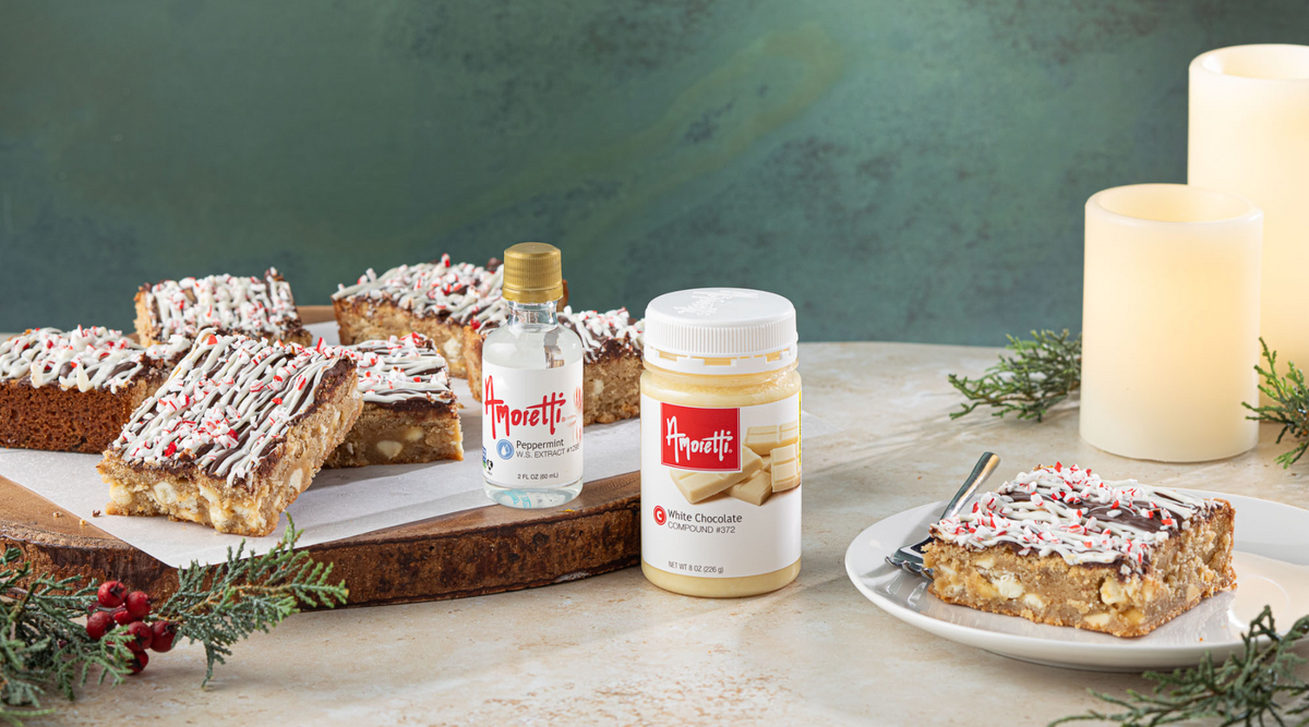 White Chocolate Peppermint Blondies — Amoretti