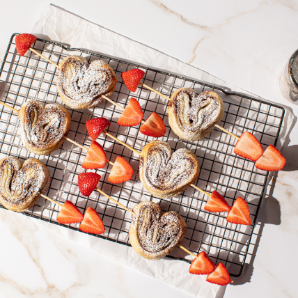 Heart-Shaped Puff Pastry with Milk Chocolate Spread