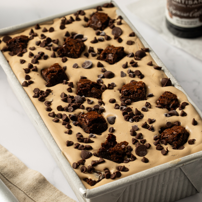 No-Churn Mocha Brownie Ice Cream