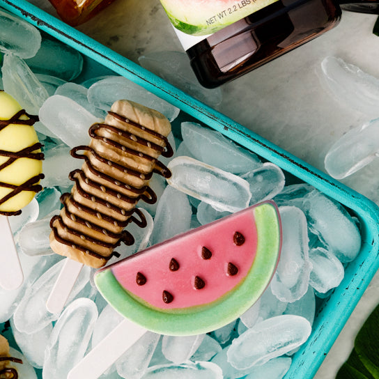 Fruity Yogurt Pops with Chocolate Drizzle