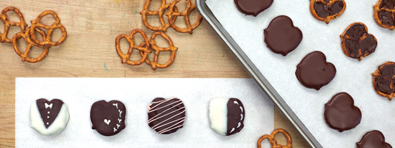 Chocolate Dipped Cookie Spread Pretzels