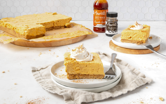 No-Bake Vanilla Pumpkin Cheesecake Bars