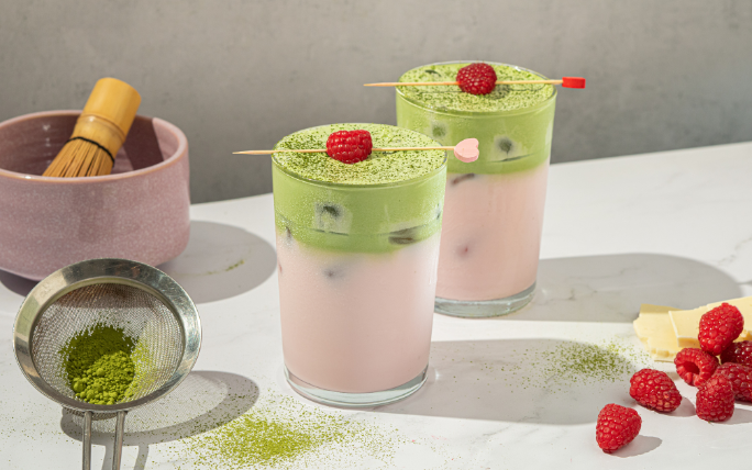 Iced Raspberry Matcha Latte