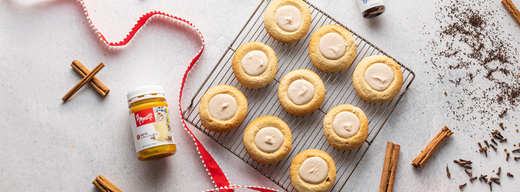 Eggnog Chai Thumbprint Cookies