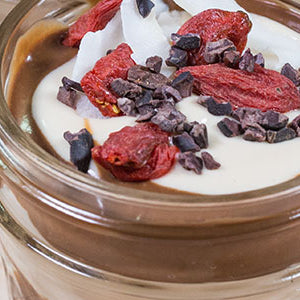 Avocado Chocolate Pudding with Cashew Cream