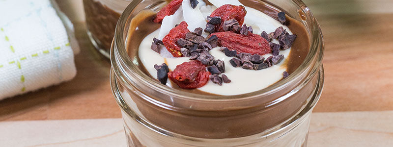 Avocado Chocolate Pudding with Cashew Cream