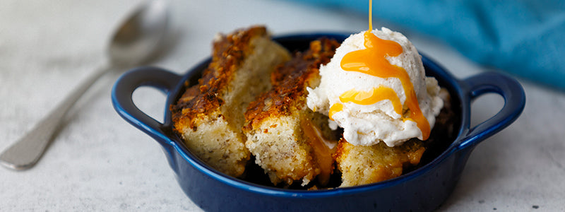 Banana Maple Bourbon Pudding Cake — Amoretti