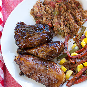 Barbecued Chicken with Bell Pepper & Mango Chutney