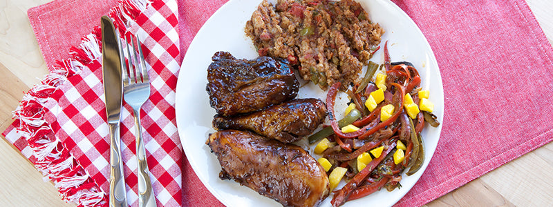 Barbecued Chicken with Bell Pepper & Mango Chutney