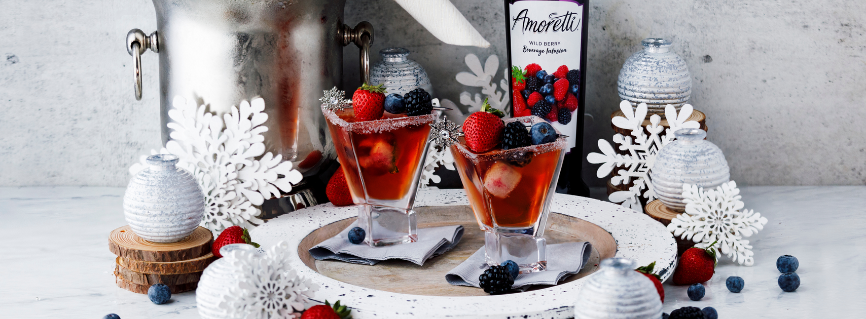 Wild Berry Sparkle Mocktail — Amoretti