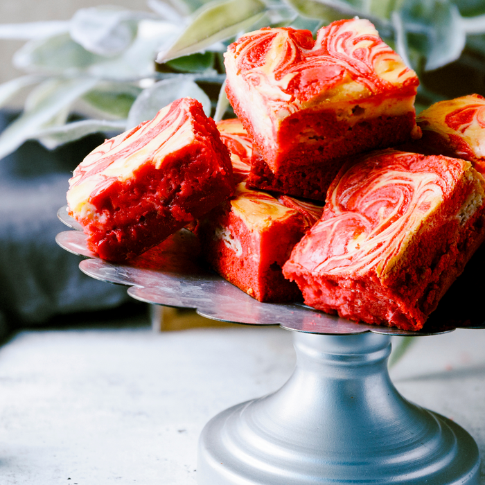 Red Velvet Cheesecake Blondie Bars