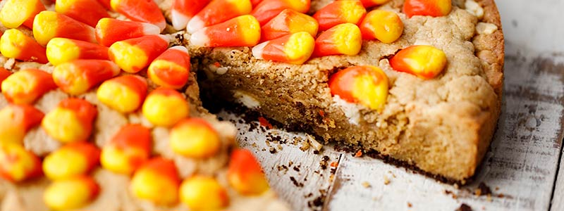 Amoretti Candy Corn Peanut Blondies