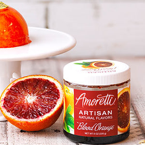 Blood Orange Glazed Dome Cake with Amoretti products