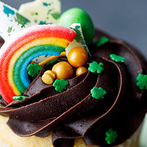Amoretti End of the Rainbow Cupcakes with Chocolate Stout Frosting