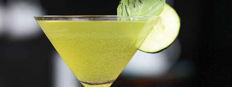 Cucumber Basil Champagne Martini