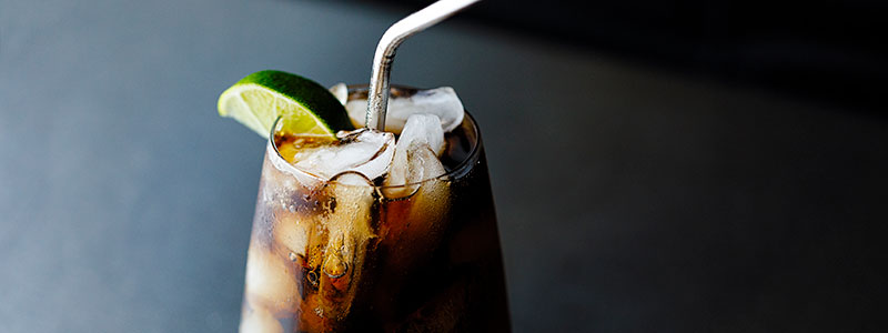 Cola Punch garnished with lime