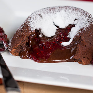 Chocolate Lava Cake with raspberry filling