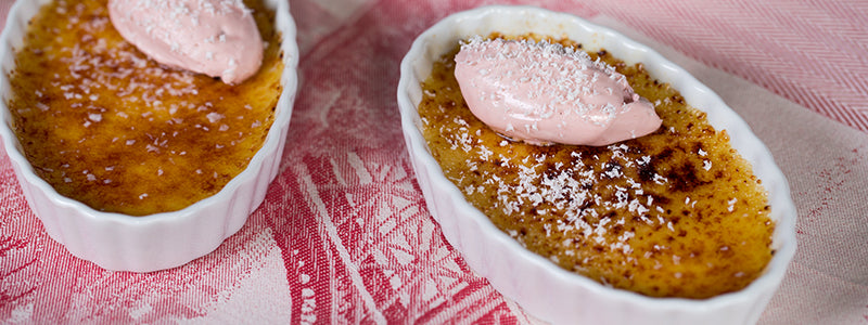 Pumpkin Brûlée with Pomegranate Crème