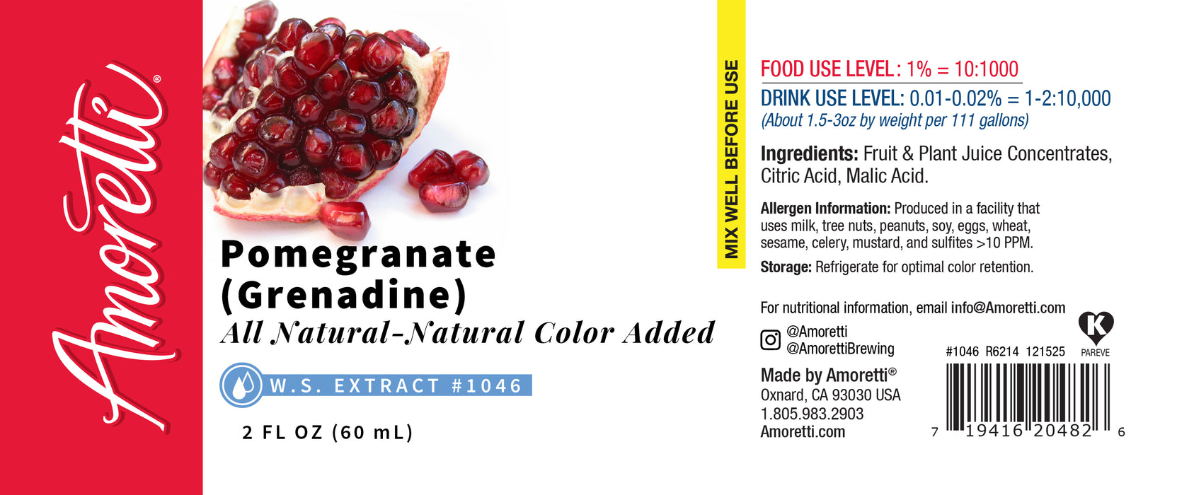 Pomegranate (Grenadine) Extract Water Soluble (all natural-natural color added)