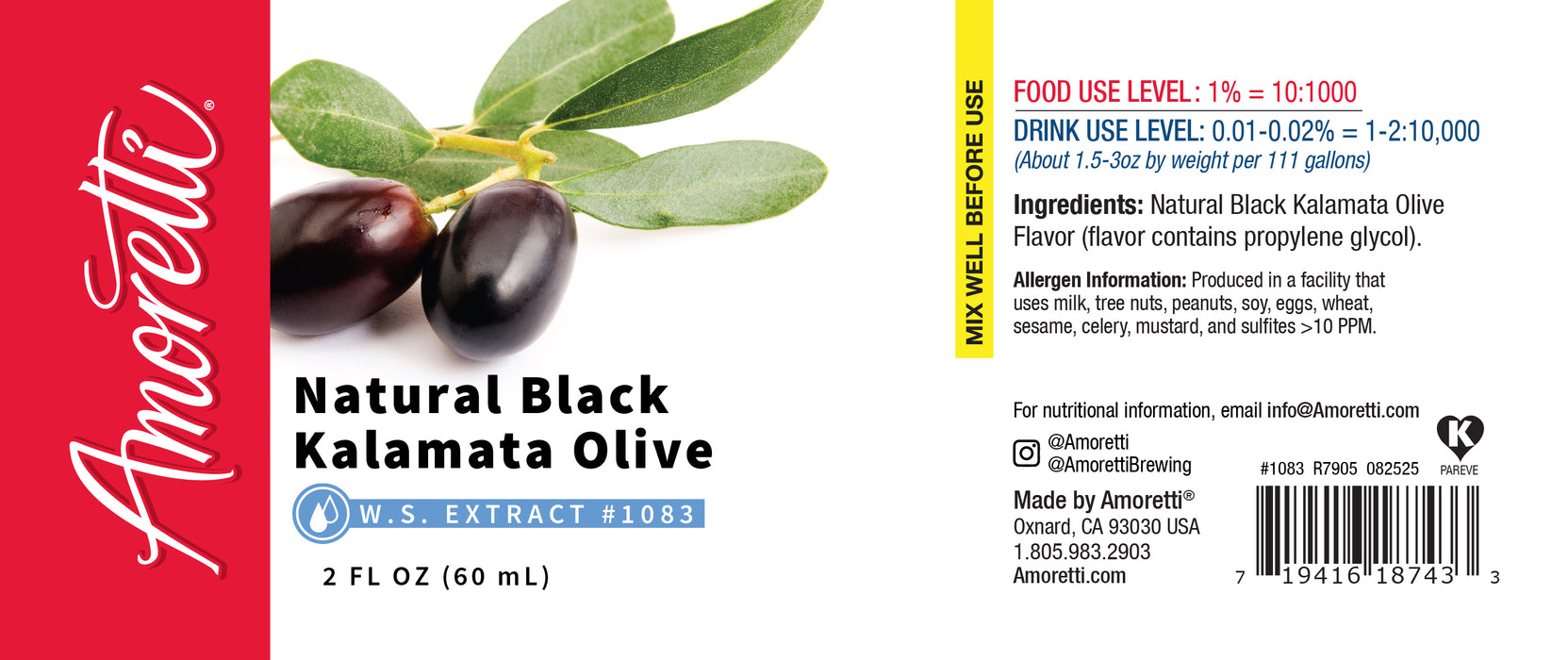 Natural Black Kalamata Olive Extract Water Soluble