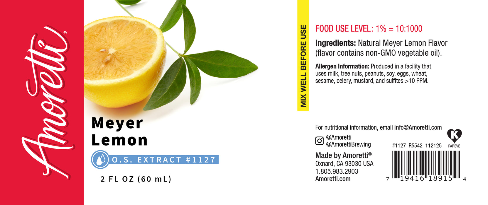 Meyer Lemon Extract Oil Soluble