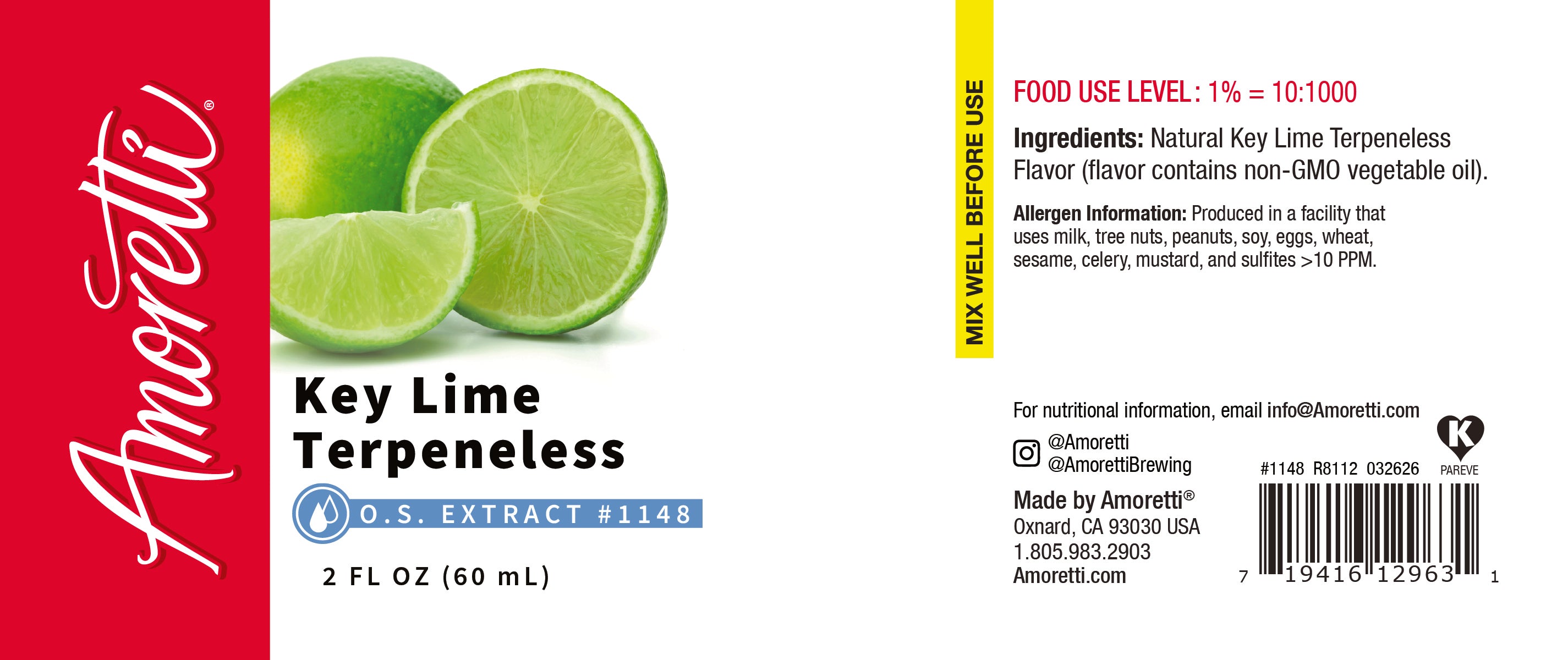 Key Lime Terpeneless Extract Oil Soluble — Amoretti