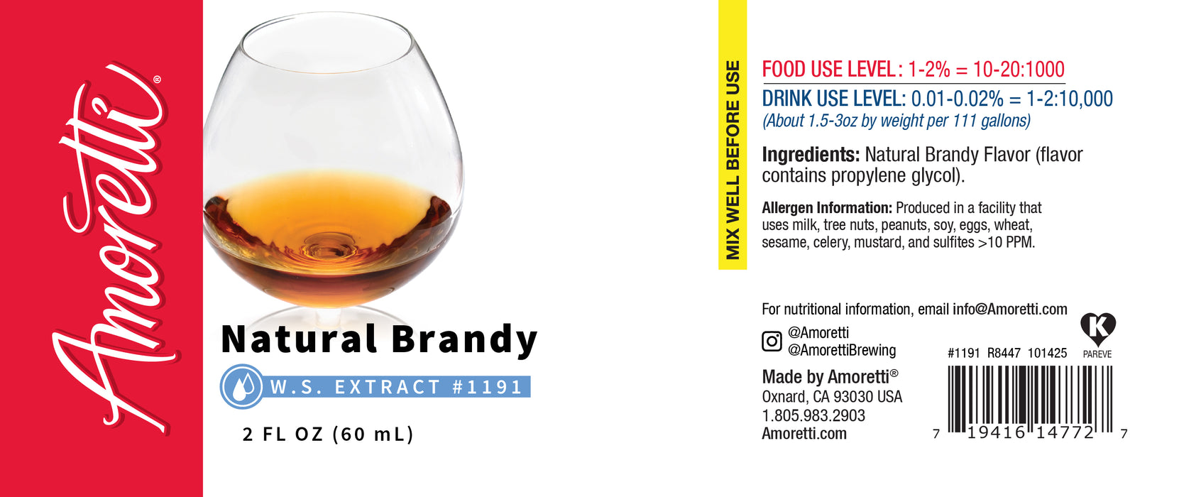 Natural Brandy Extract Water Soluble