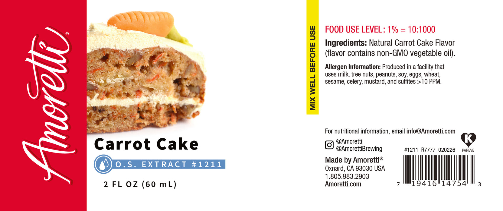 Carrot Cake Extract Oil Soluble
