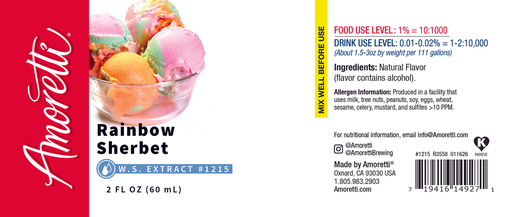 Rainbow Sherbet Extract Water Soluble