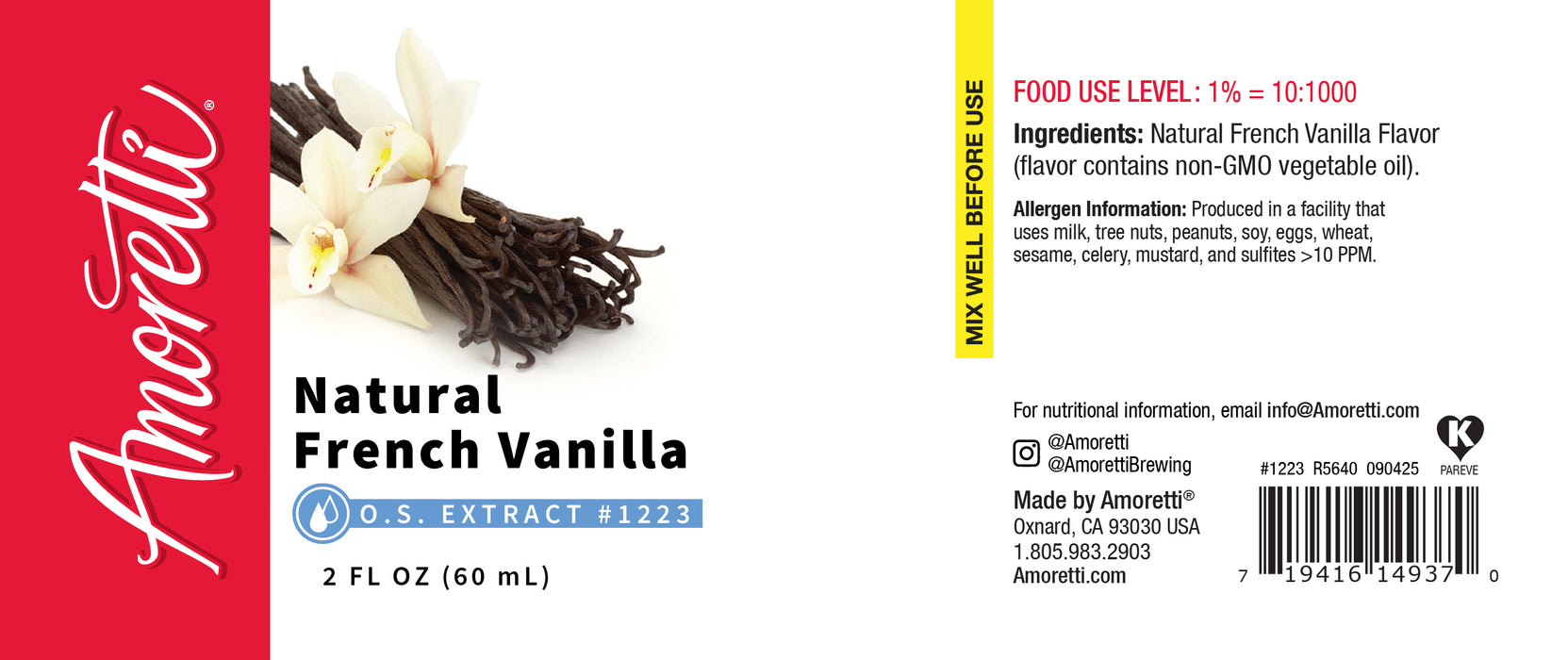 French Vanilla Extract Natural Oil Soluble
