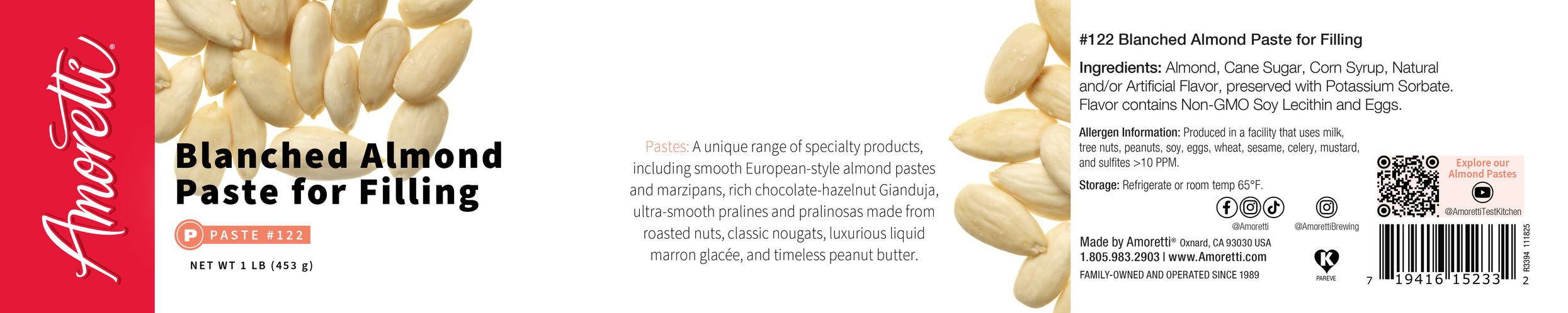 Blanched Almond Paste for Filling