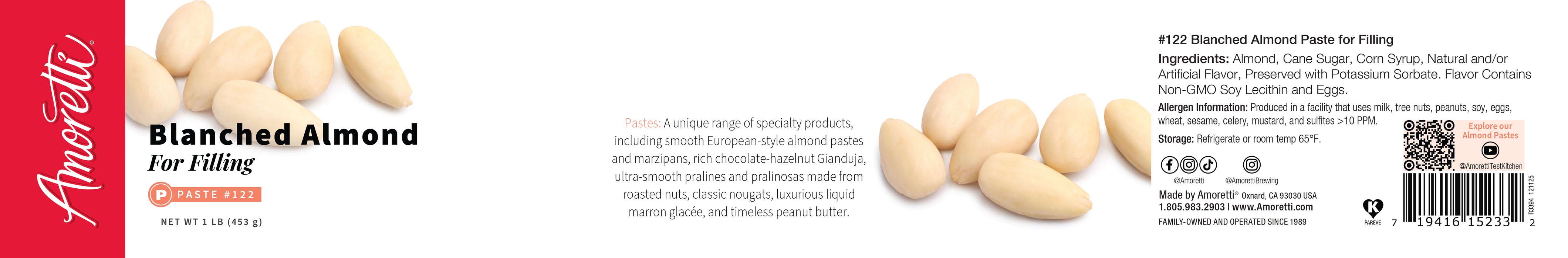 Blanched Almond Paste for Filling