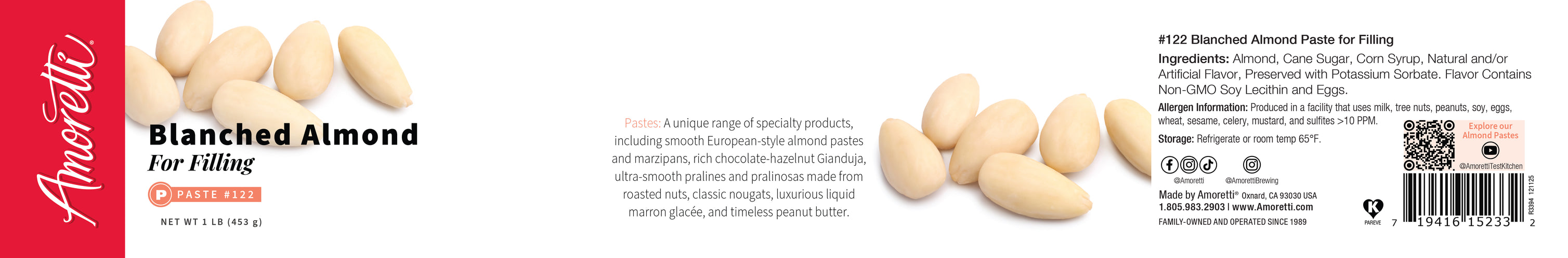 Blanched Almond Paste for Filling