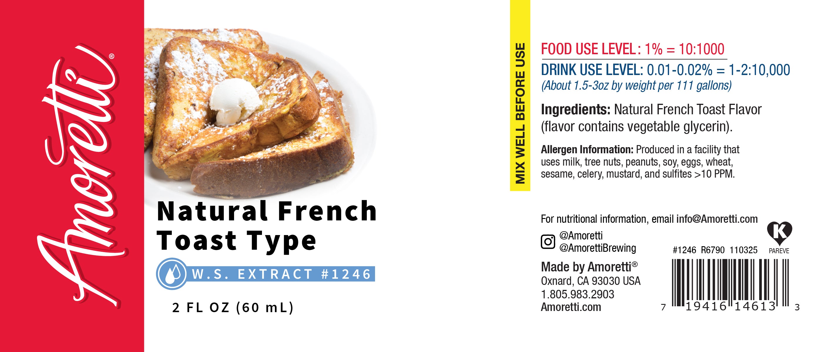 Natural French Toast Extract Water Soluble — Amoretti