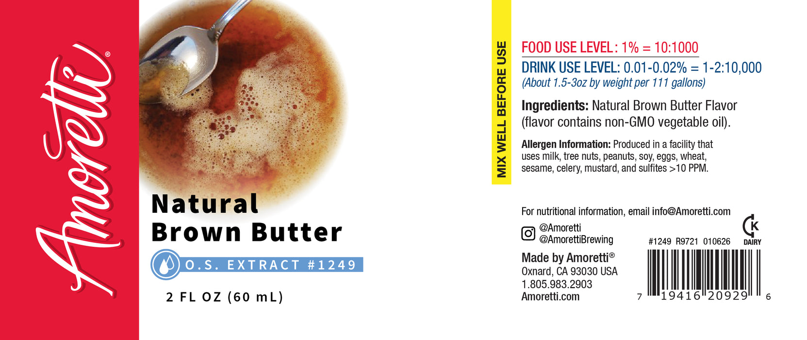 Natural Brown Butter Extract Oil Soluble