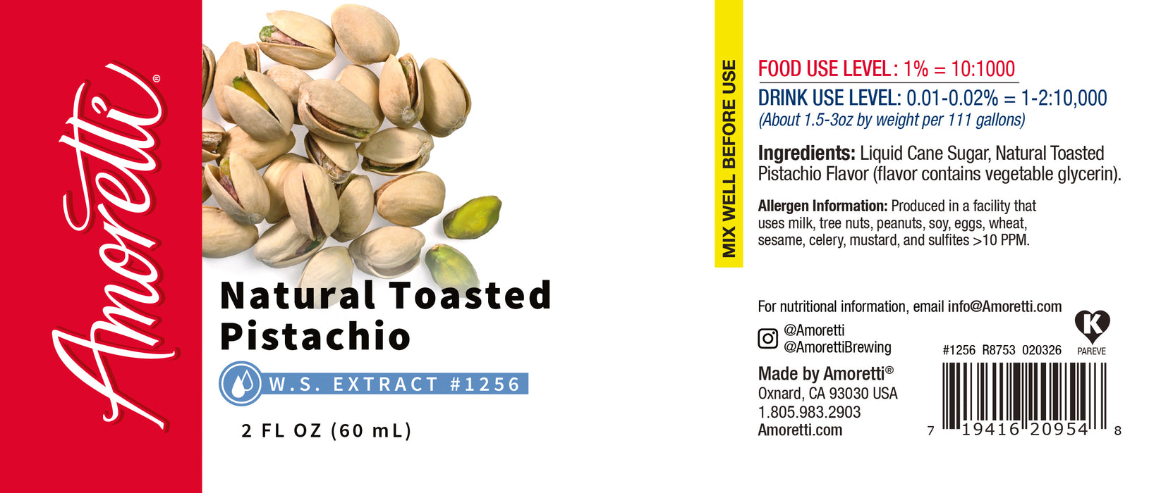Natural Toasted Pistachio Extract Water Soluble