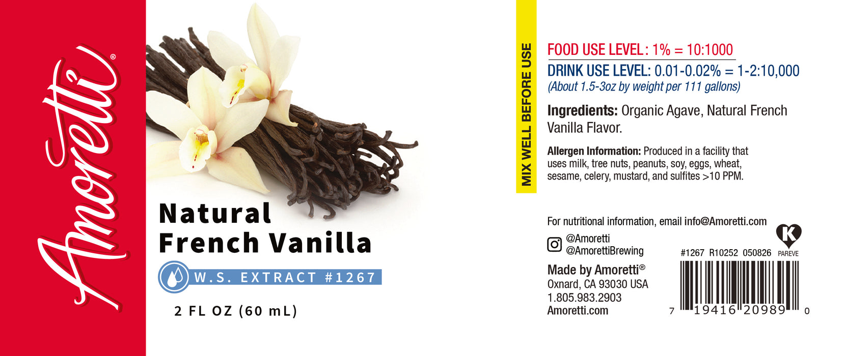 Natural French Vanilla Extract Water Soluble