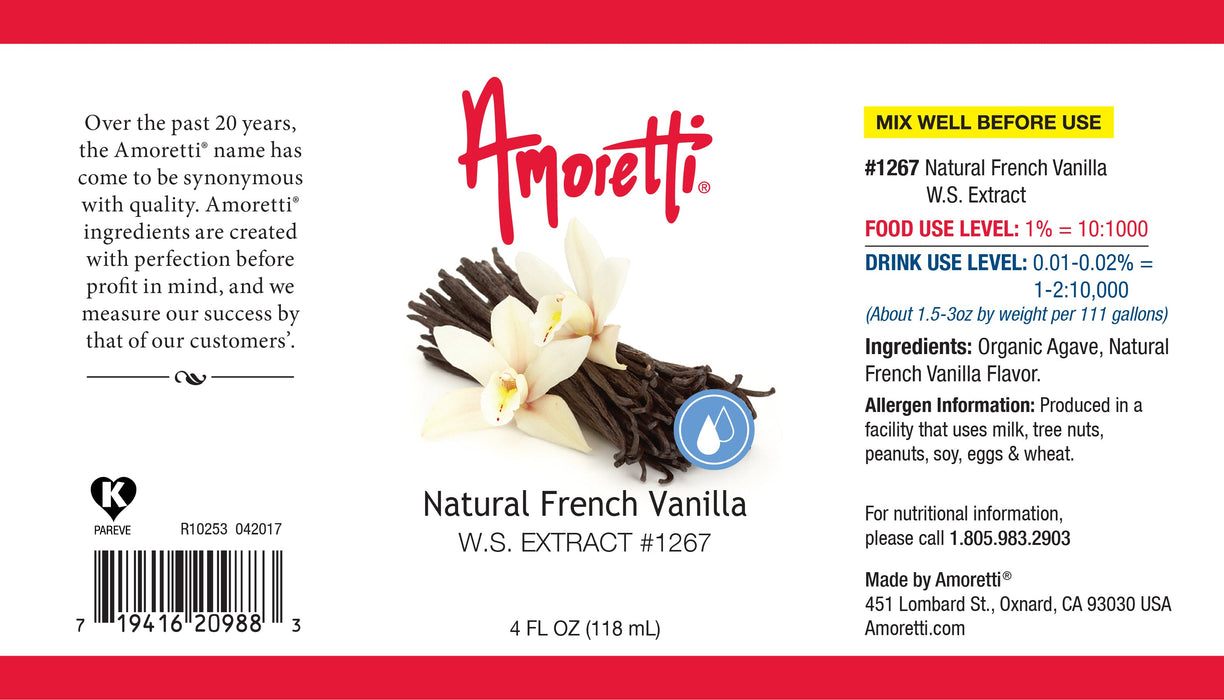Natural French Vanilla Extract Water Soluble