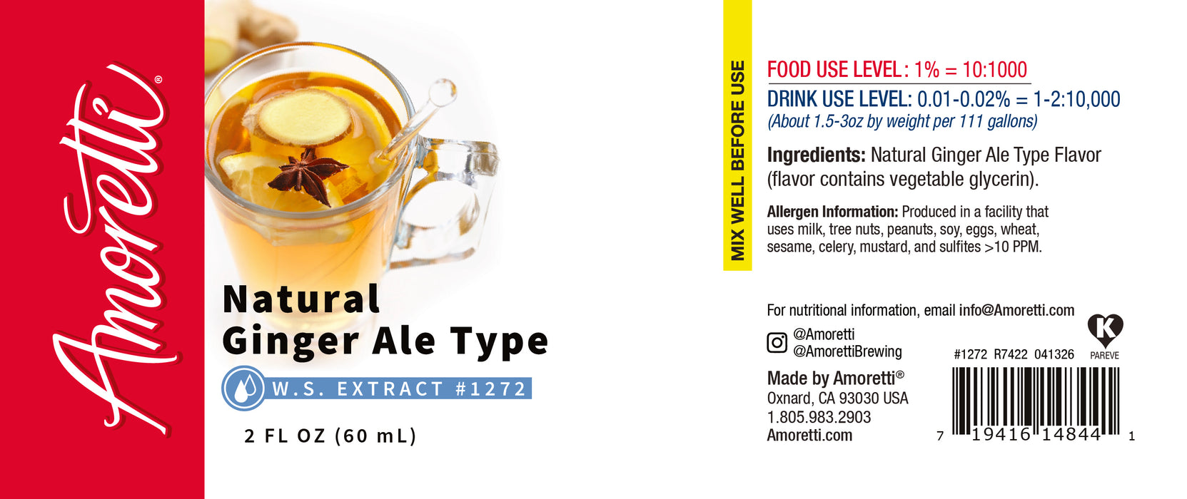 Natural Ginger Ale Type Extract Water Soluble