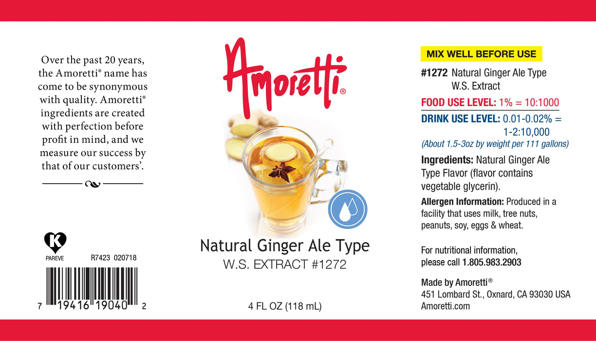 Natural Ginger Ale Type Extract Water Soluble