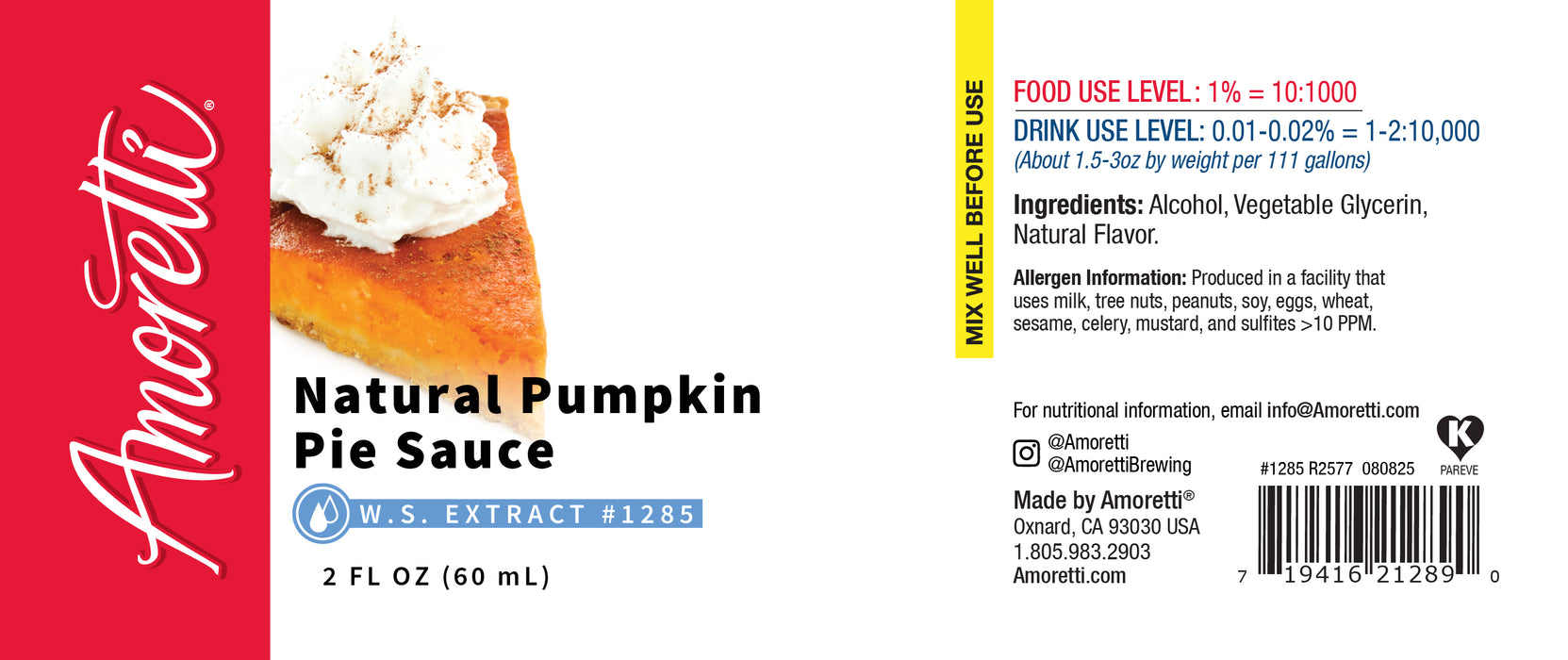 Natural Pumpkin Pie Sauce Extract Water Soluble