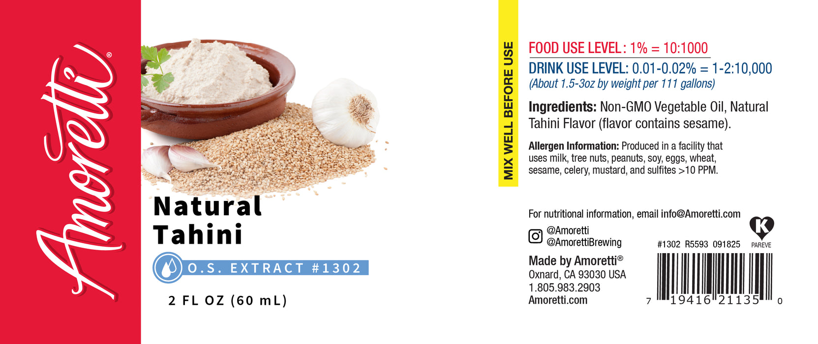 Natural Tahini Extract Oil Soluble