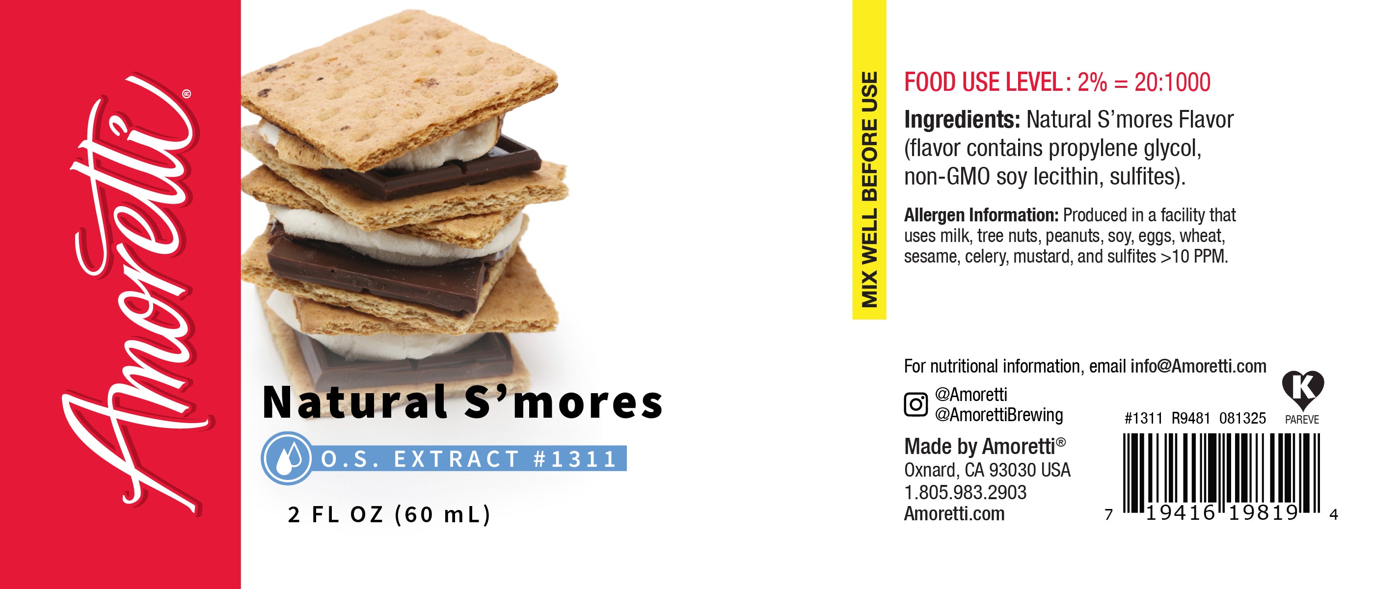 Natural S'mores Extract Oil Soluble — Amoretti