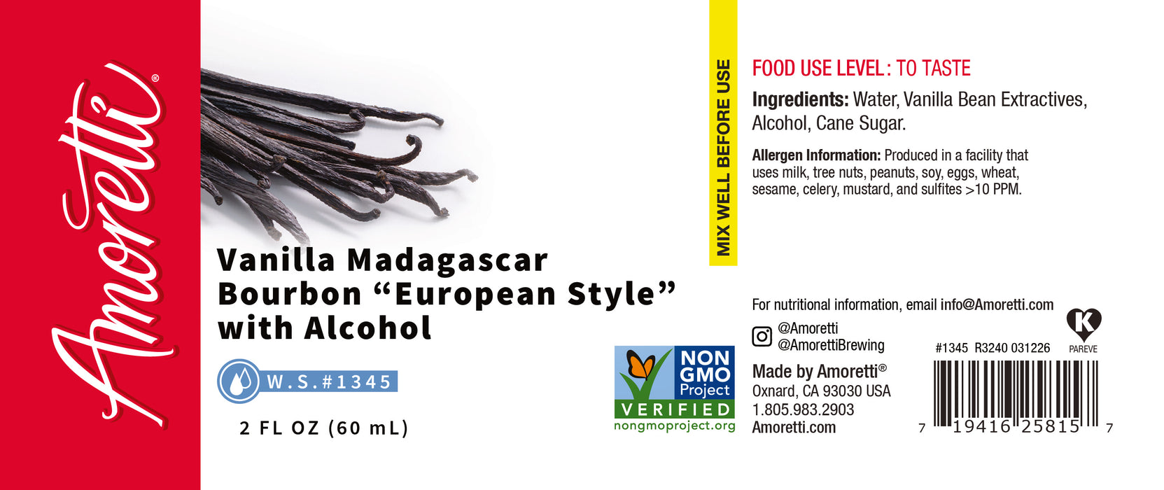 Vanilla Madagascar Bourbon European Style Water Soluble (with alcohol)
